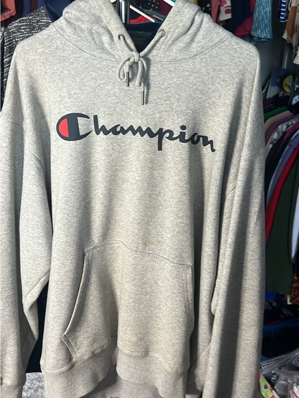 XL Gray Champion Hoodie Sweatshirt